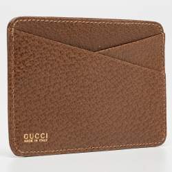 Gucci Brown GG Canvas and Leather Card Holder