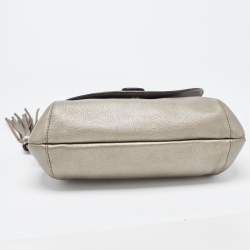مملوكة مسبقًا Gucci Grey Leather Techno Horsebit Flap Bag