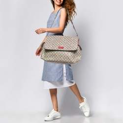 Pre Owned Gucci Beige GG Supreme Strawberry Canvas Diaper Bag