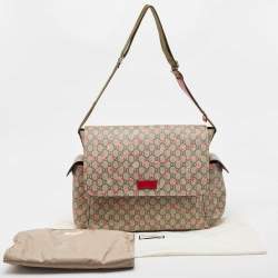 Pre Owned Gucci Beige GG Supreme Strawberry Canvas Diaper Bag
