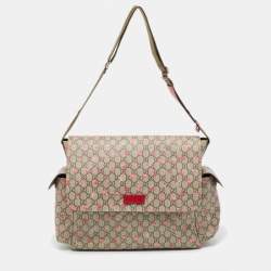 Pre Owned Gucci Beige GG Supreme Strawberry Canvas Diaper Bag