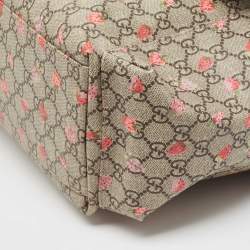 Pre Owned Gucci Beige GG Supreme Strawberry Canvas Diaper Bag