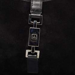 Pre Owned Gucci Black Suede and Leather Jackie O Hobo