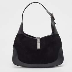 Pre Owned Gucci Black Suede and Leather Jackie O Hobo