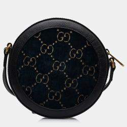 Pre Owned Gucci GG Marmont Round Velvet Crossbody Bag