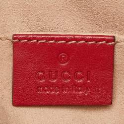 Gucci Red Matelassé Leather GG Marmont Belt Bag