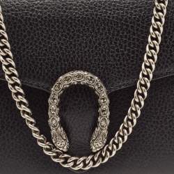 Gucci Black Leather Dionysus Crystals Wallet On Chain