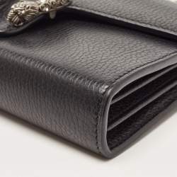 Gucci Black Leather Dionysus Crystals Wallet On Chain