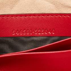 Gucci Red Matelassé Leather Mini GG Marmont Chain Crossbody Bag