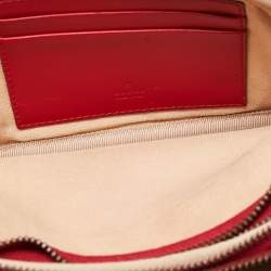 Gucci Red Matelassé Leather Mini GG Marmont Chain Crossbody Bag