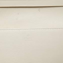 Gucci White/Beige GG Supreme Canvas and Leather Horsebit 1955 Wallet on Chain