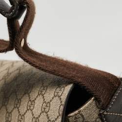 Pre Owned Gucci Beige/Brown GG Supreme Canvas Messenger Diaper Bag 