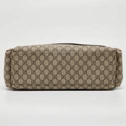 Pre Owned Gucci Beige/Brown GG Supreme Canvas Messenger Diaper Bag 