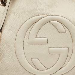 Pre Owned Gucci Off-White Leather Medium Chain Soho Shoulder Bag