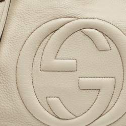 Pre Owned Gucci Off-White Leather Medium Chain Soho Shoulder Bag