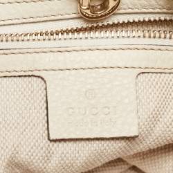 Pre Owned Gucci Off-White Leather Medium Chain Soho Shoulder Bag