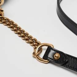 Pre Owned Gucci Black Matelassé Leather Mini GG Marmont Camera Bag