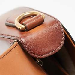 Pre Owned Gucci Brown Ombre Leather Medium Lady Web Shoulder Bag