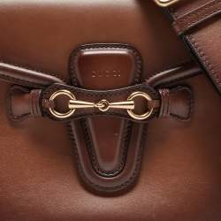 Pre Owned Gucci Brown Ombre Leather Medium Lady Web Shoulder Bag