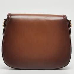 Pre Owned Gucci Brown Ombre Leather Medium Lady Web Shoulder Bag