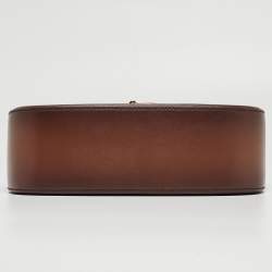 Pre Owned Gucci Brown Ombre Leather Medium Lady Web Shoulder Bag