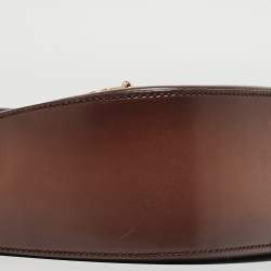 Pre Owned Gucci Brown Ombre Leather Medium Lady Web Shoulder Bag