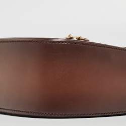 Pre Owned Gucci Brown Ombre Leather Medium Lady Web Shoulder Bag
