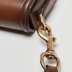 Pre Owned Gucci Brown Ombre Leather Medium Lady Web Shoulder Bag