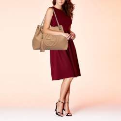 Gucci Beige Leather Medium Chain Soho Shoulder Bag