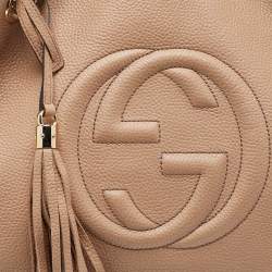 Gucci Beige Leather Medium Chain Soho Shoulder Bag