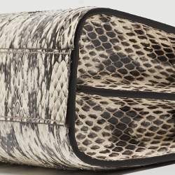 Pre Owned Gucci Black/White Watersnake Leather Small GG Ophidia Shoulder Bag