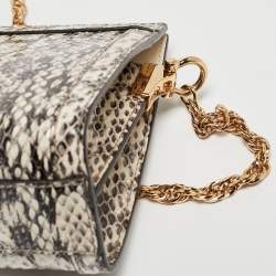 Pre Owned Gucci Black/White Watersnake Leather Small GG Ophidia Shoulder Bag
