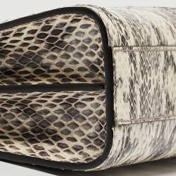 Pre Owned Gucci Black/White Watersnake Leather Small GG Ophidia Shoulder Bag