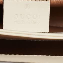Pre Owned Gucci Black/White Watersnake Leather Small GG Ophidia Shoulder Bag