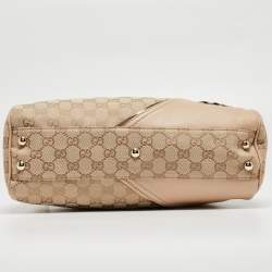 مملوكة مسبقًا Gucci Beige GG Canvas and Leather New Britt Satchel