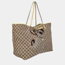 مملوكة مسبقًا Gucci  Women's Fabric Tote Bag - Beige - One Size