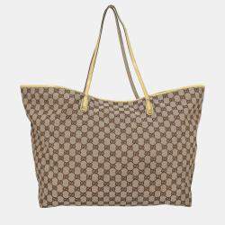 مملوكة مسبقًا Gucci  Women's Fabric Tote Bag - Beige - One Size