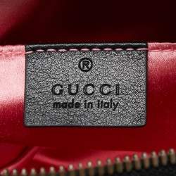 Pre Owned Gucci Black Matelassé Velvet GG Marmont Belt Bag