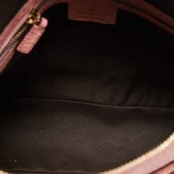 Pre Owned Gucci Pink Leather Anita Bamboo Hobo