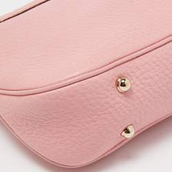 Pre Owned Gucci Pink Leather Anita Bamboo Hobo