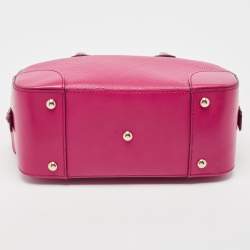 Pre Owned Gucci Fuchsia Diamante Leather Dome Satchel