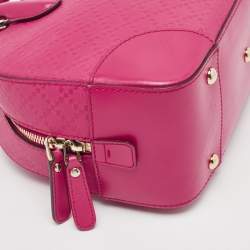 Gucci Fuchsia Diamante Leather Dome Satchel