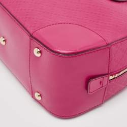 Gucci Fuchsia Diamante Leather Dome Satchel