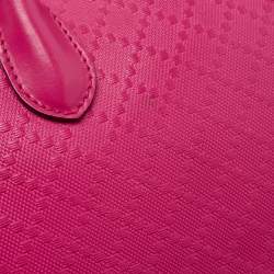 Pre Owned Gucci Fuchsia Diamante Leather Dome Satchel