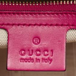 Pre Owned Gucci Fuchsia Diamante Leather Dome Satchel
