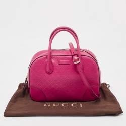 Gucci Fuchsia Diamante Leather Dome Satchel