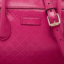 Gucci Fuchsia Diamante Leather Dome Satchel