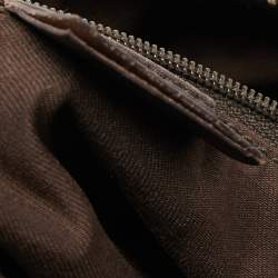 Pre Owned Gucci Beige/Brown GG Canvas and Leather D Ring Hobo