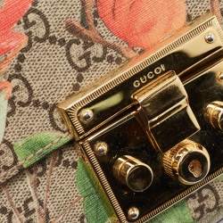 Gucci Multicolor GG Supreme Canvas and Leather Small Tian Padlock Shoulder Bag