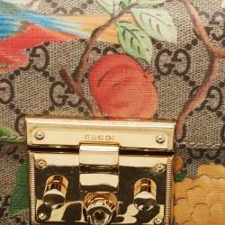 Gucci Multicolor GG Supreme Canvas and Leather Small Tian Padlock Shoulder Bag